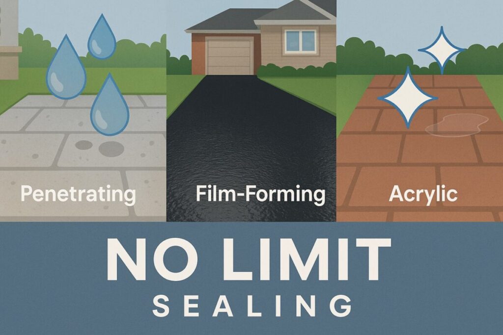 No Limit Sealing - Affordable Driveway Sealing, Interlock Sealing, Garage Ramp Installation, Driveway Extension, Crack Filling, Driveway Painting and Asphalt Maintenance in Vaughan, Richmond Hill, Maple, Markham, Woodbridge, Aurora - driveway sealing - sealer types