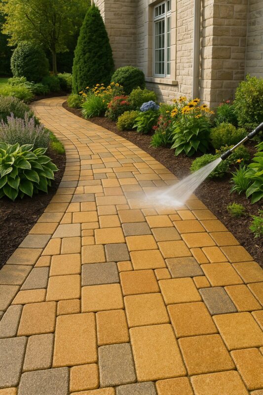 No Limit Sealing - Affordable Driveway Sealing, Interlock Sealing, Garage Ramp Installation, Driveway Extension, Crack Filling, Driveway Painting and Asphalt Maintenance in Vaughan, Richmond Hill, Maple, Markham, Woodbridge, Aurora - The Benefits of Power Washing Your Driveway, Patio, and Walkways 2