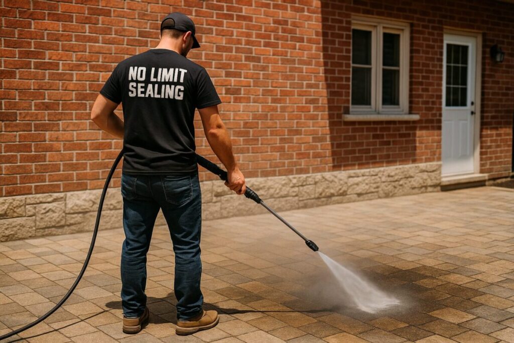 No Limit Sealing - Affordable Driveway Sealing, Interlock Sealing, Garage Ramp Installation, Driveway Extension, Crack Filling, Driveway Painting and Asphalt Maintenance in Vaughan, Richmond Hill, Maple, Markham, Woodbridge, Aurora - The Benefits of Power Washing Your Driveway, Patio, and Walkways