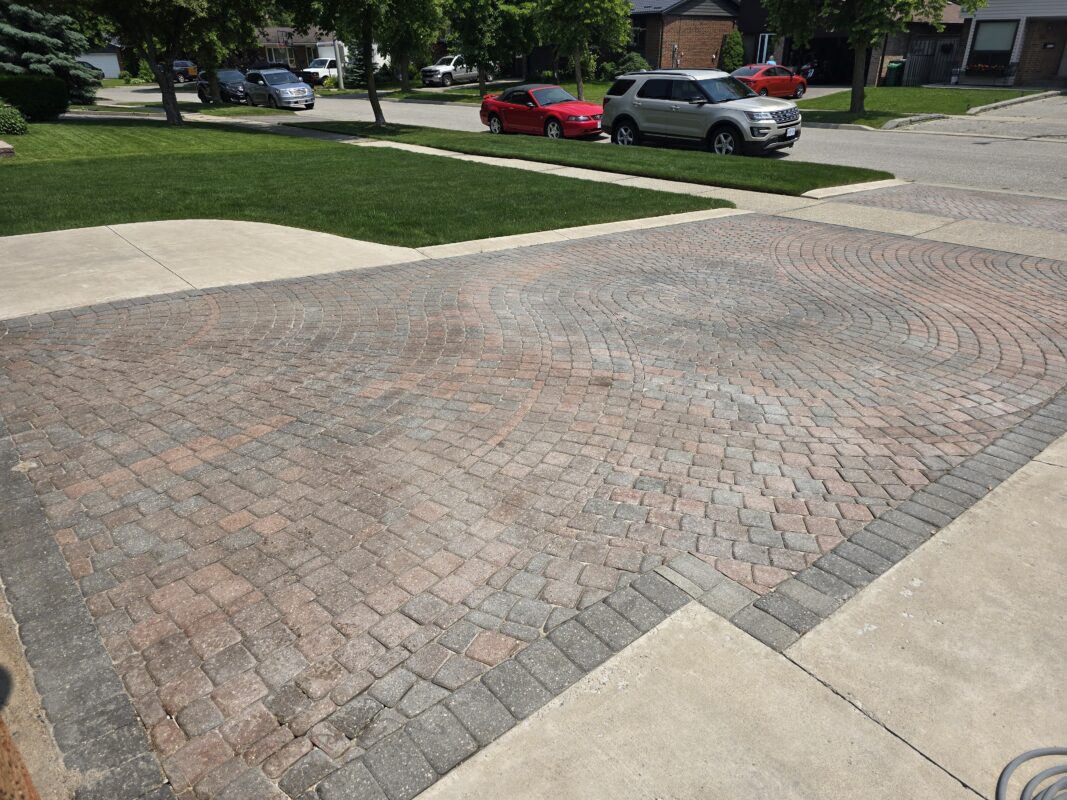 BEFORE - No Limit Sealing Interlock Driveway Sealing and Repair from No Limit Sealing - Affordable Driveway Sealing, Interlock Sealing, Garage Ramp Installation, Driveway Extension, Crack Filling, Driveway Painting and Asphalt Maintenance in Toronto, Vaughan, Richmond Hill, Maple, Markham, Woodbridge, Aurora, King City, Newmarket and GTA