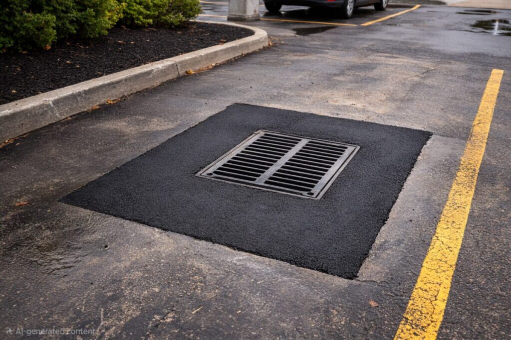 No Limit Sealing - Affordable Driveway Sealing, Interlock Sealing, Garage Ramp Installation, Driveway Extension, Crack Filling, Driveway Painting and Asphalt Maintenance in Vaughan, Richmond Hill, Maple, Markham, Woodbridge, Aurora - driveway sealing - Catch Basin Repair Services