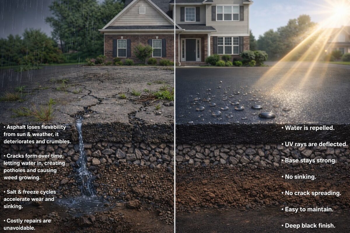 Benefit of Driveway Sealing - No Limit Sealing - Affordable Interlock Construction, Interlock Sealing, Garage Ramp Installation, Driveway Extension, Crack Filling, Driveway Painting and Asphalt Maintenance in Vaughan, Richmond Hill, Maple, Markham, Woodbridge, Aurora, Newmarket - interlock construction, interlock sealing and repair