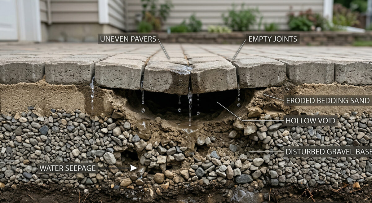 Interlock Driveways Stone / Pavers shifting and sinking. What to do? - No Limit Sealing - Affordable Interlock Construction, Interlock Sealing, Garage Ramp Installation, Driveway Extension, Crack Filling, Driveway Painting and Asphalt Maintenance in Vaughan, Richmond Hill, Maple, Markham, Woodbridge, Aurora, Newmarket and beyond.