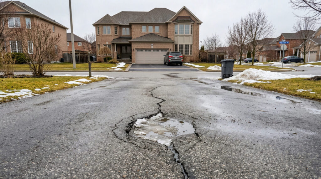 What causes cracks and potholes in asphalt driveways? - Affordable Interlock Construction, Interlock Sealing, Garage Ramp Installation, Driveway Extension, Crack Filling, Driveway Painting and Asphalt Maintenance in Vaughan, Richmond Hill, Maple, Markham, Woodbridge, Aurora, Newmarket and beyond. | No Limit Sealing What causes cracks and potholes in asphalt driveways? - Affordable Interlock Construction, Interlock Sealing, Garage Ramp Installation, Driveway Extension, Crack Filling, Driveway Painting and Asphalt Maintenance in Vaughan, Richmond Hill, Maple, Markham, Woodbridge, Aurora, Newmarket and beyond.